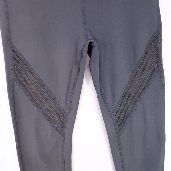 Alo Yoga Leggings Moto Pants Size XXS Womens High Rise Gray Mesh Panel - Picture 11 of 16